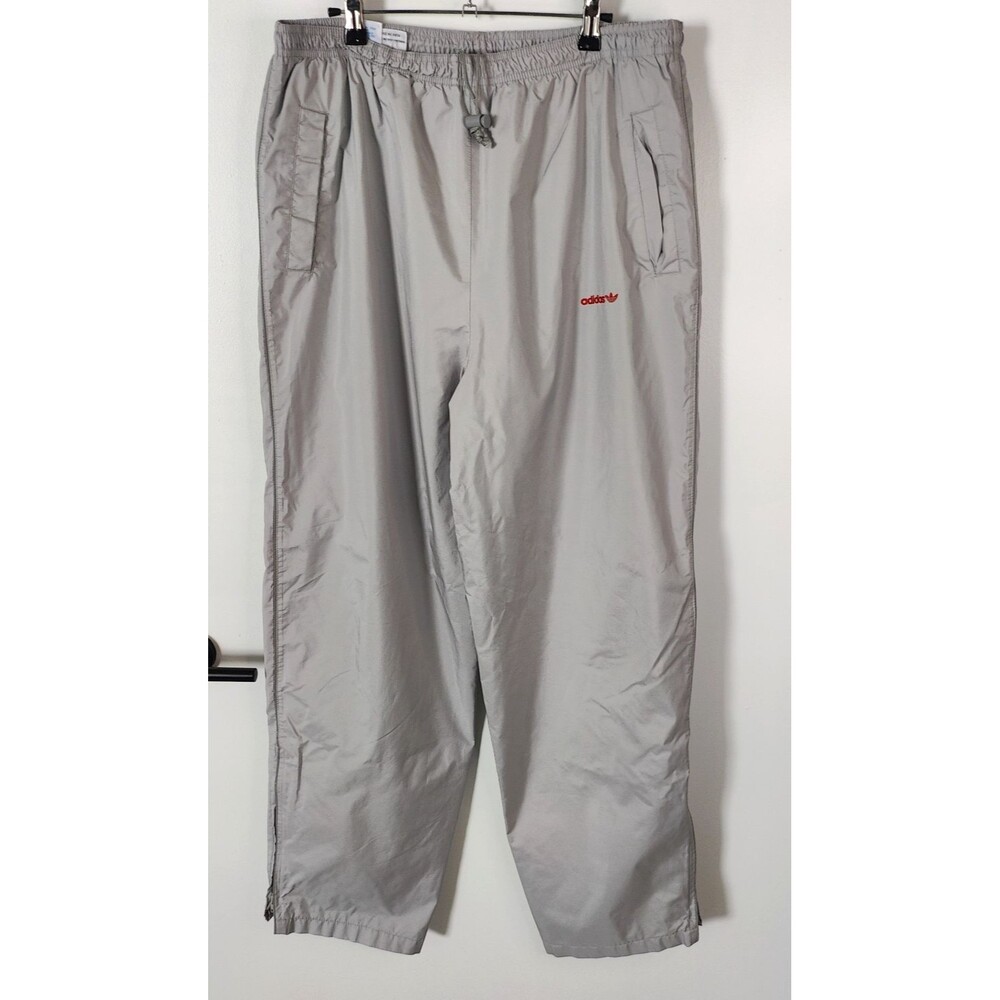 Vintage Adidas Trefoil Windbreaker Track Pants Size XL Silver Gray Baggy y2k